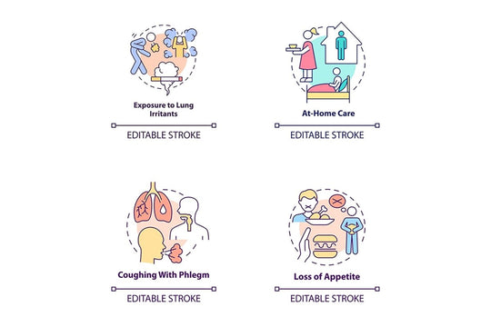Pneumonia concept icons bundle