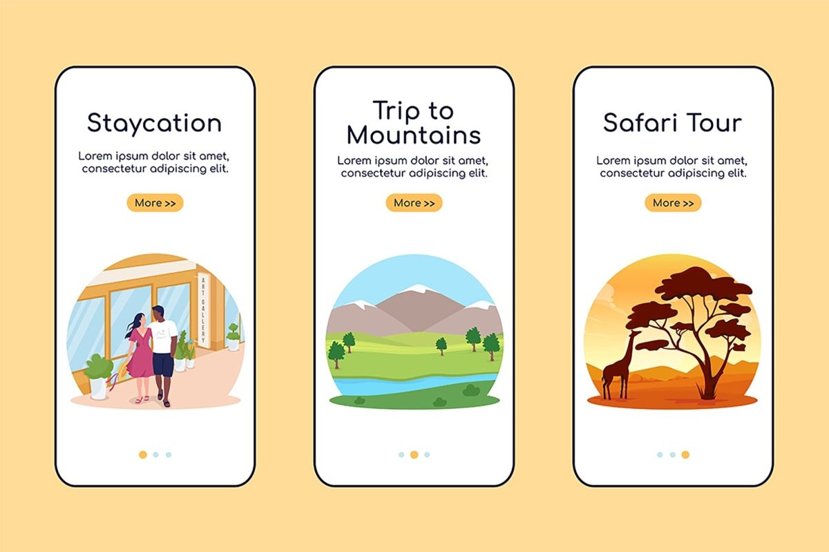 Popular topics onboarding mobile app screen vector template