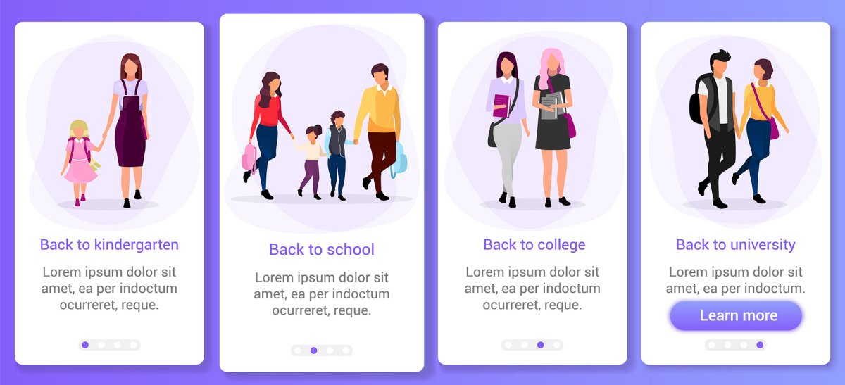 Popular topics onboarding mobile app screen vector template