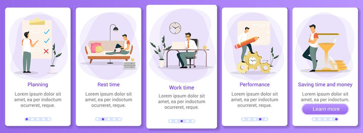 Popular topics onboarding mobile app screen vector template