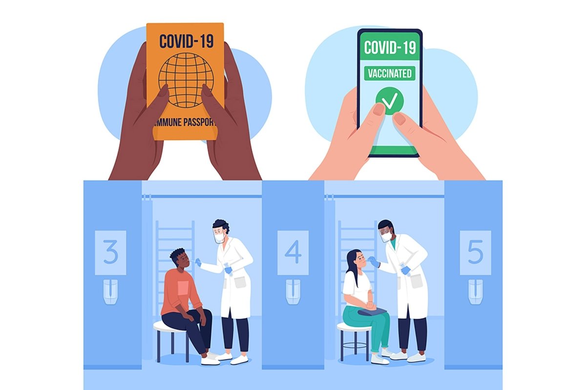 Post covid safety flat color vector illustration set