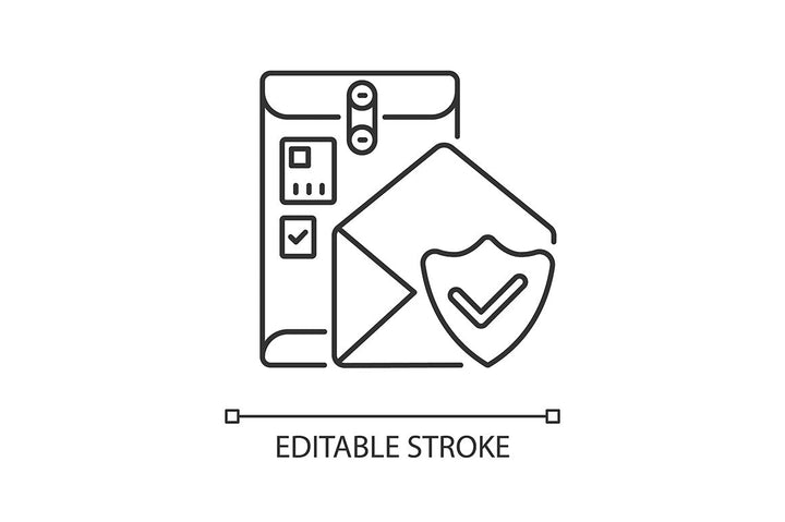 Postal services linear icons set