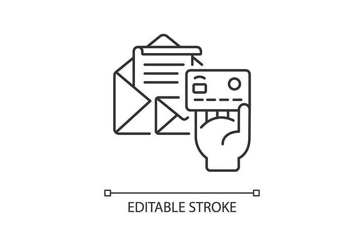 Postal services linear icons set