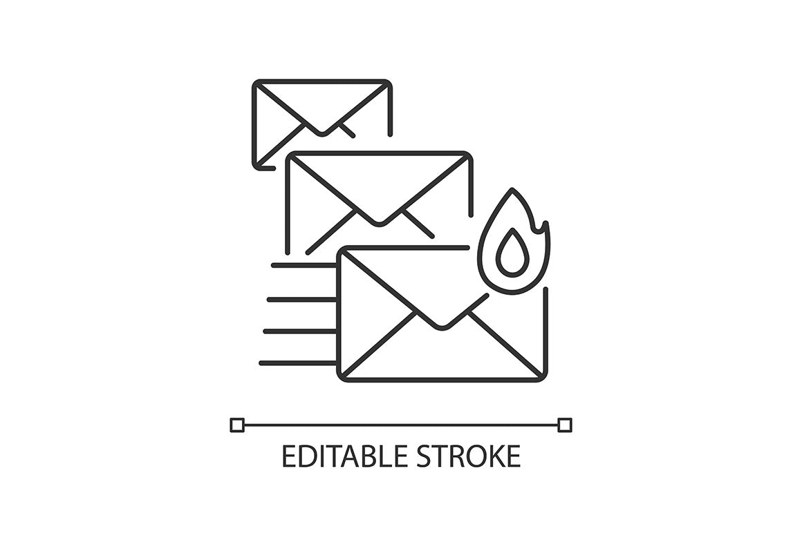 Postal services linear icons set