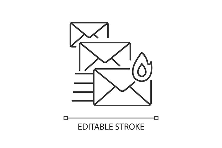 Postal services linear icons set