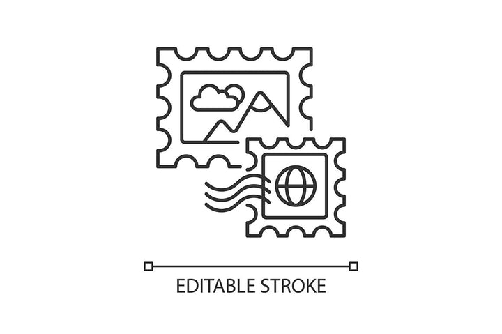 Postal services linear icons set