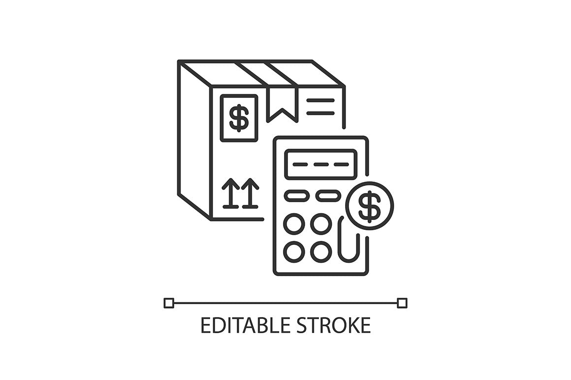 Postal services linear icons set