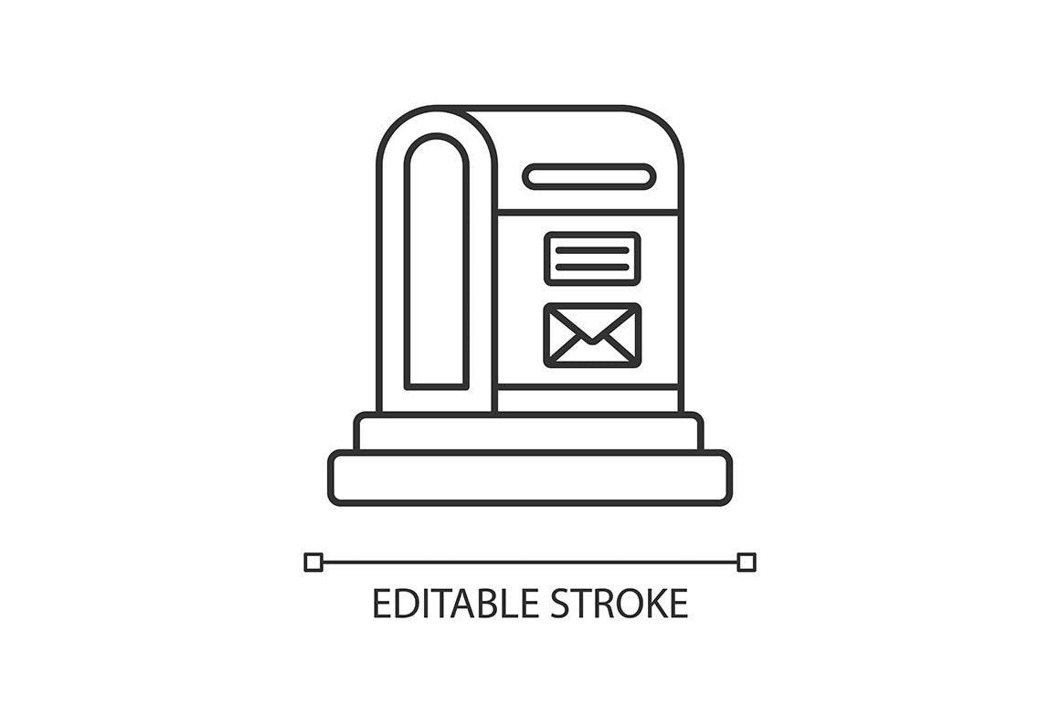 Postal services linear icons set