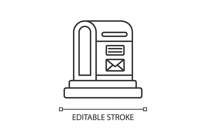 Postal services linear icons set