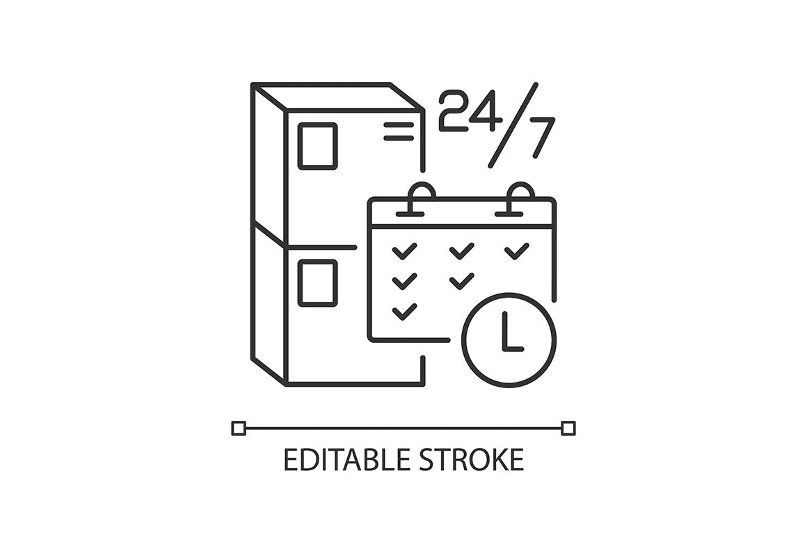 Postal services linear icons set