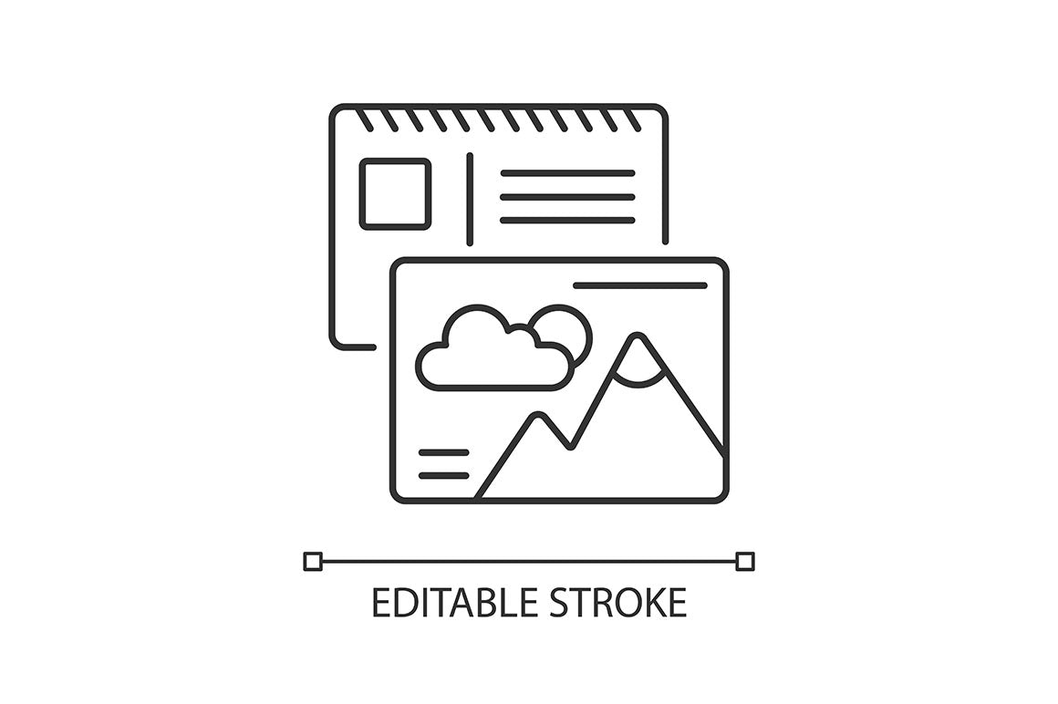 Postal services linear icons set
