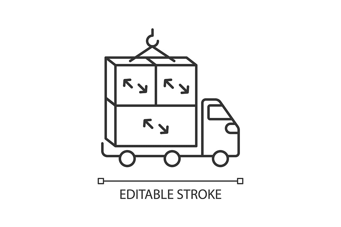 Postal services linear icons set