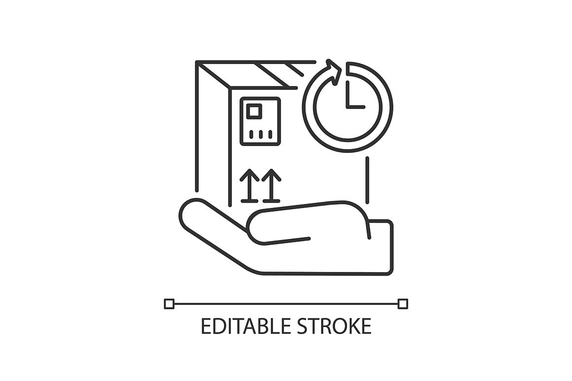 Postal services linear icons set