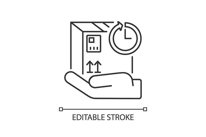 Postal services linear icons set