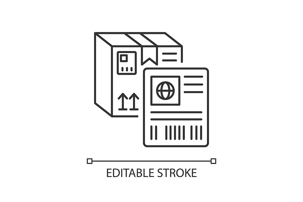 Postal services linear icons set