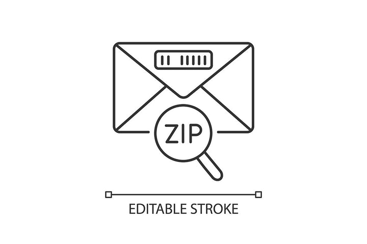 Postal services linear icons set