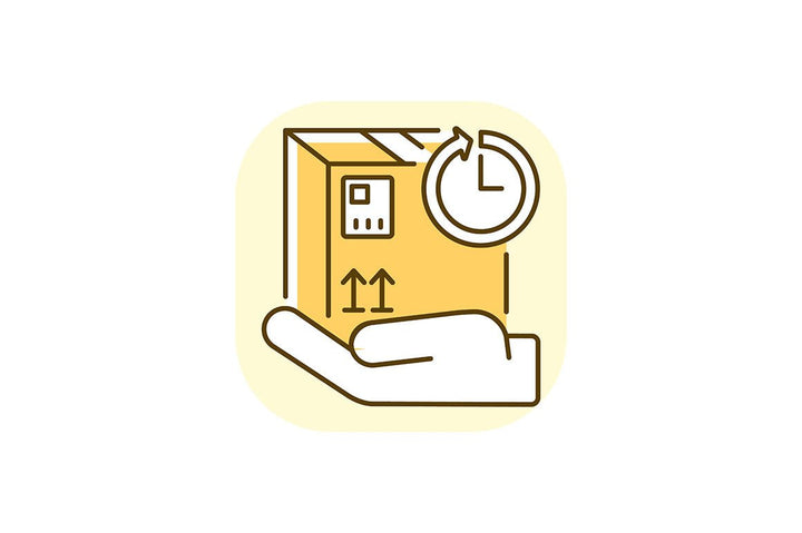 Postal services yellow RGB color icons set