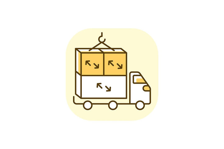 Postal services yellow RGB color icons set