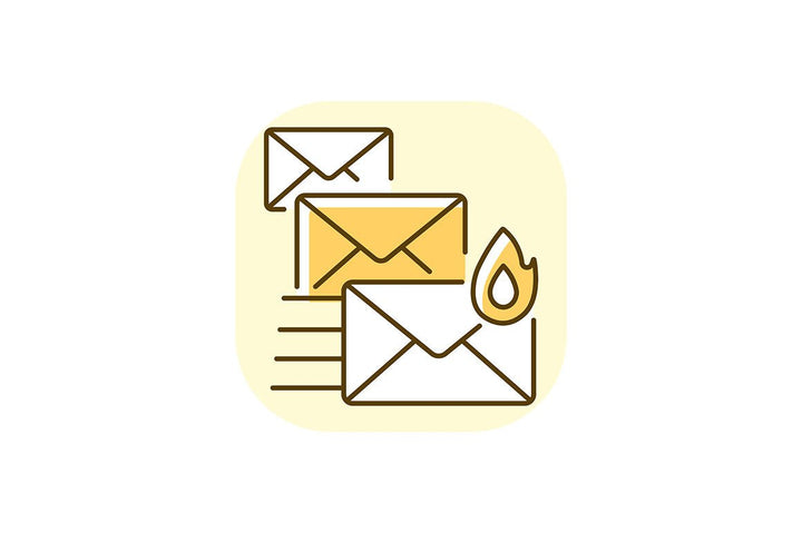 Postal services yellow RGB color icons set
