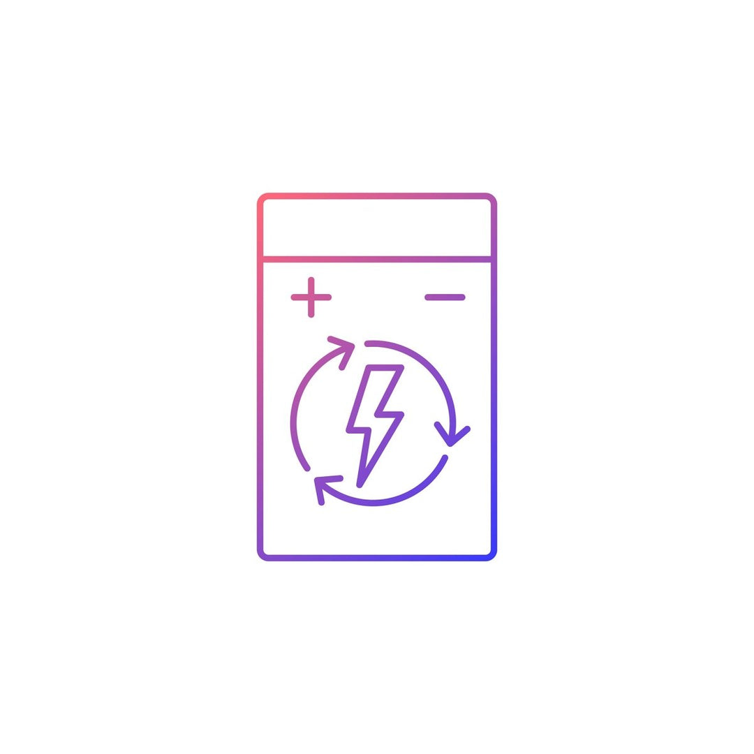 Power bank usage gradient linear vector manual label icons set