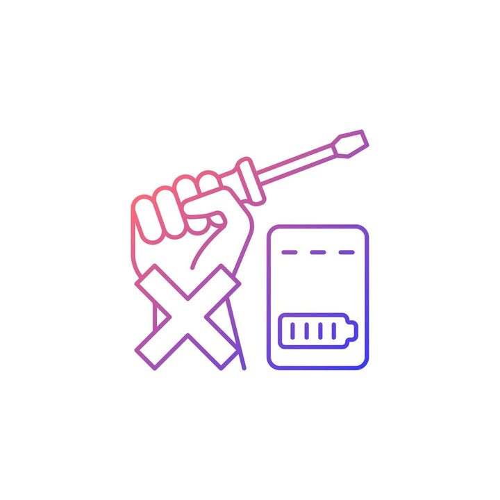 Power bank usage gradient linear vector manual label icons set