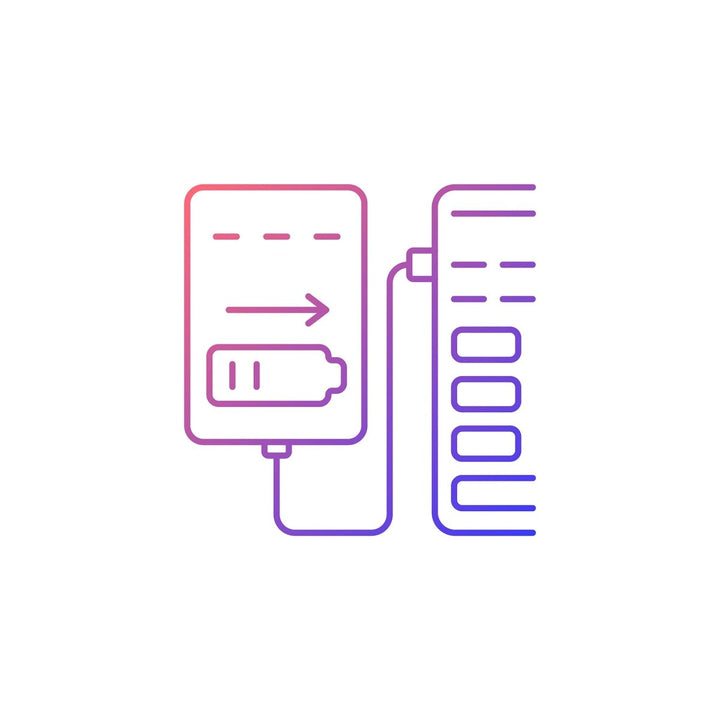 Power bank usage gradient linear vector manual label icons set