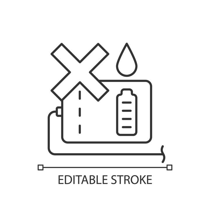 Power bank usage linear manual label icons set