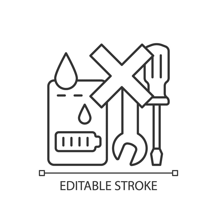 Power bank usage linear manual label icons set