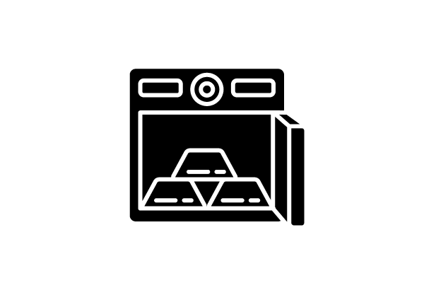 Precious metals and investment black glyph icons set