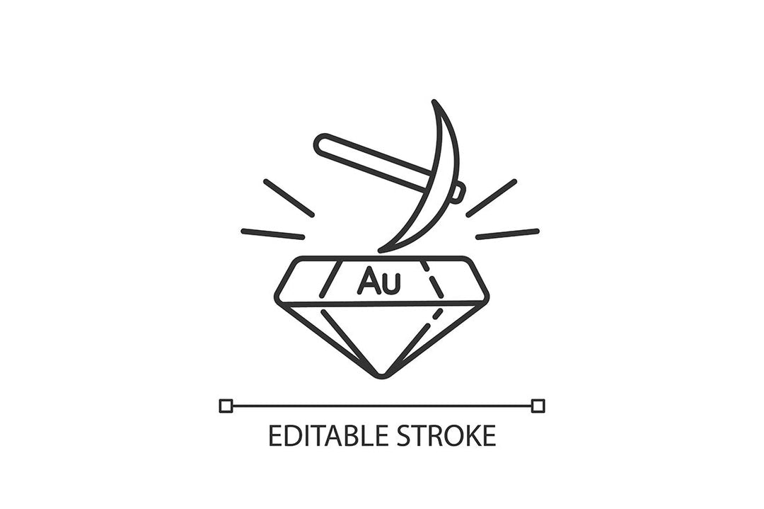Precious metals and investment linear icons set