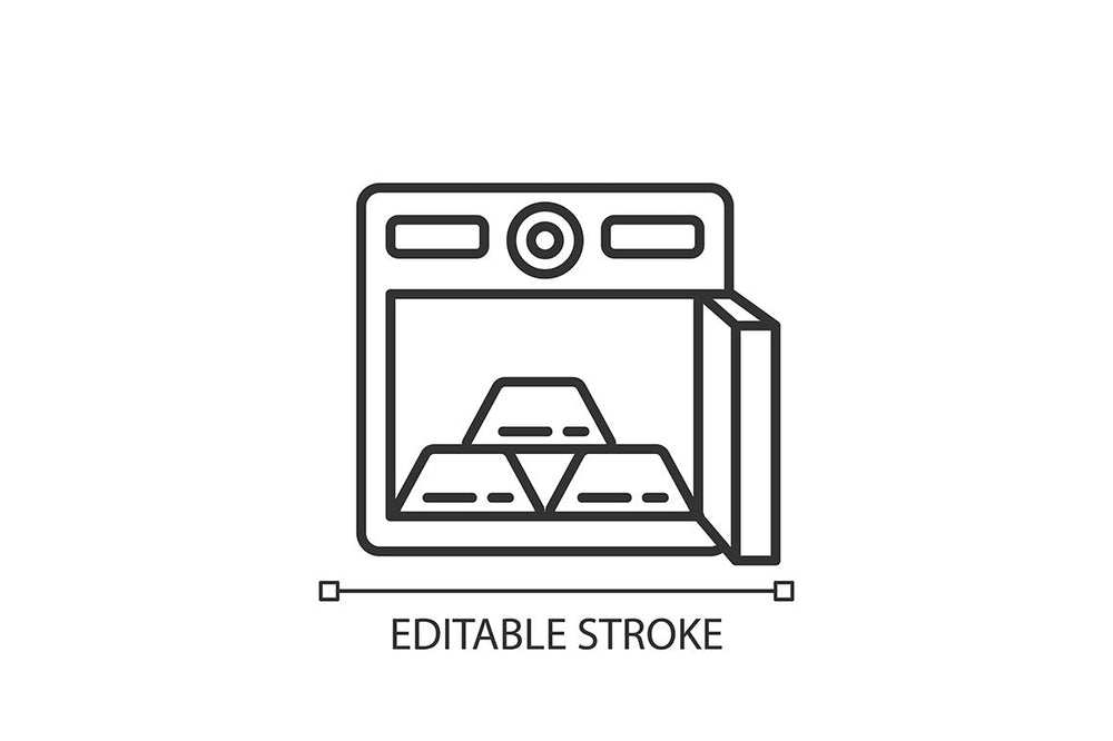 Precious metals and investment linear icons set