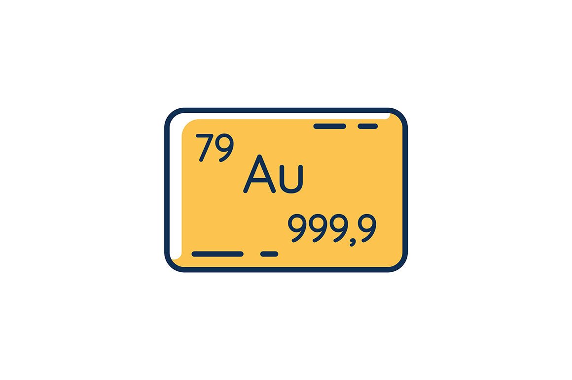 Precious metals and investment RGB color icons set