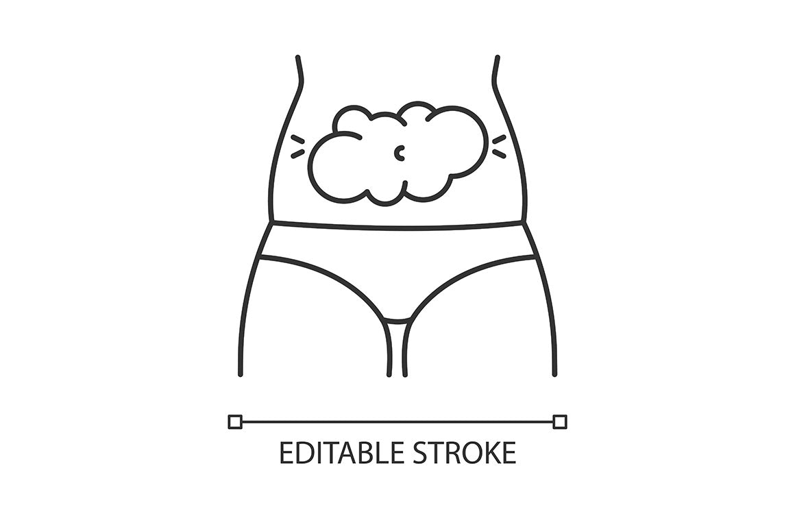 Predmenstrual syndrome linear icons set