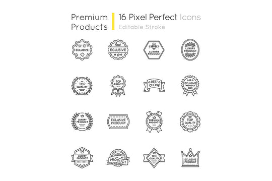 Premium pricing pixel perfect linear icons set