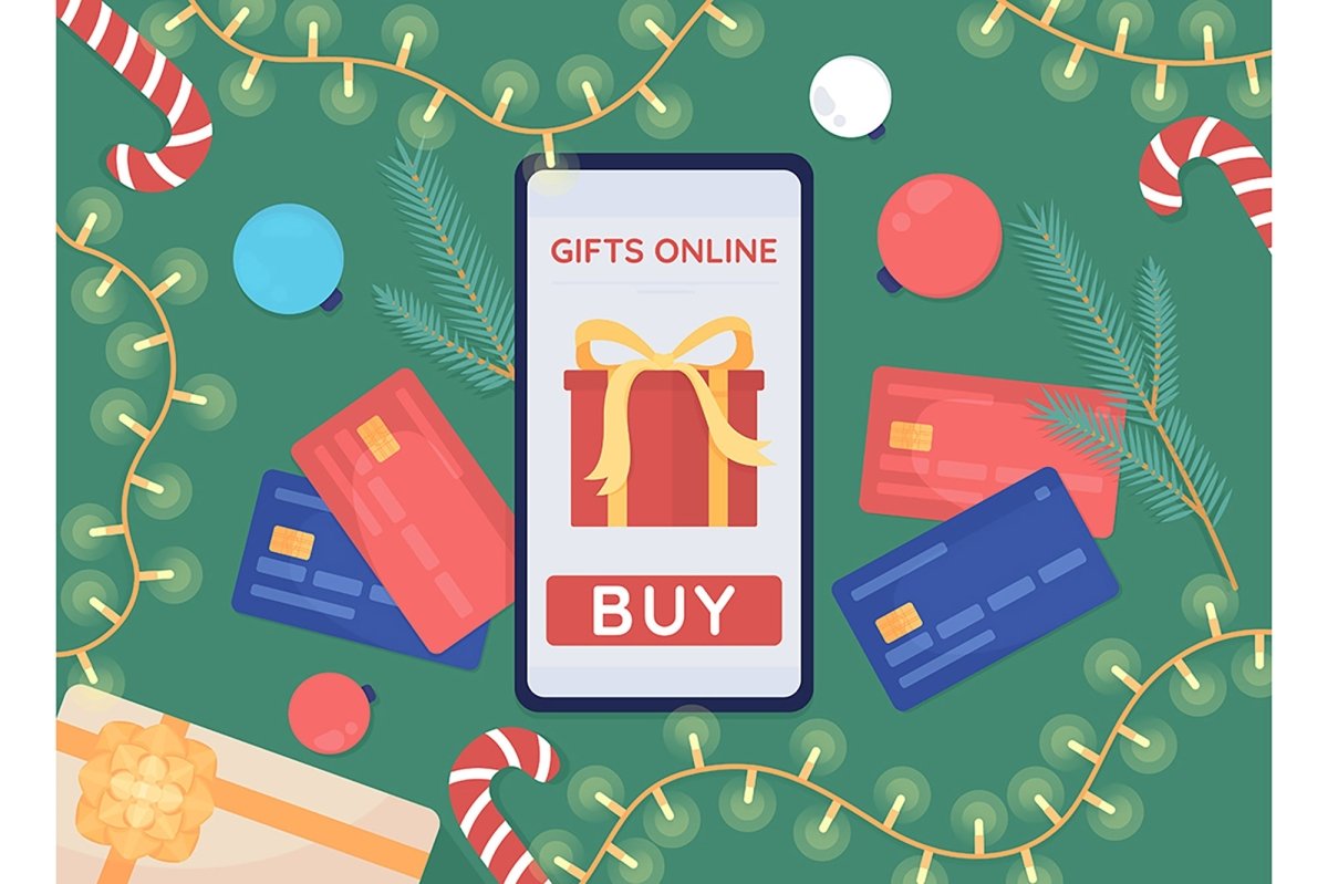 Preparing gifts for Christmas flat color vector illustrations
