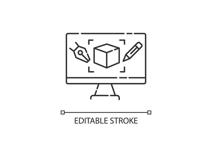 Production process pixel perfect linear icons set