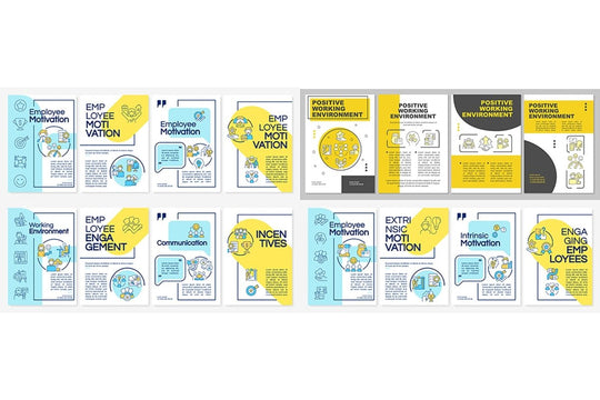 Productive office brochure template set