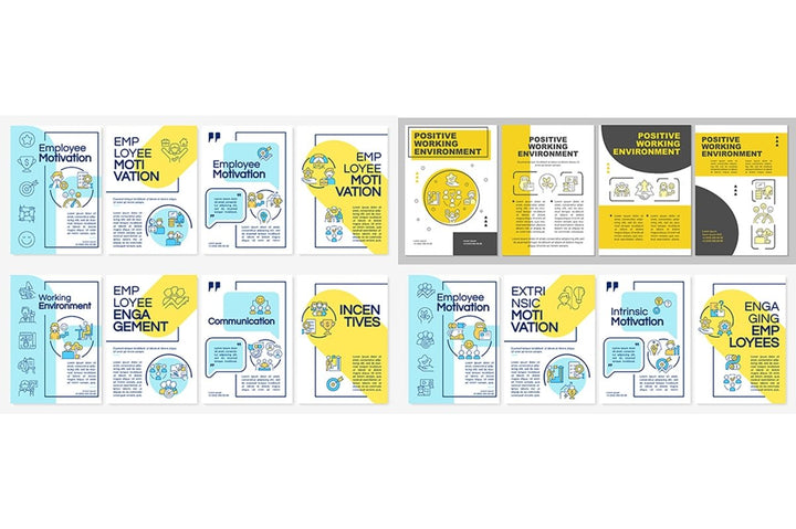 Productive office brochure template set