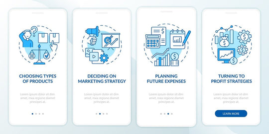 Profitable business model onboarding mobile app page screen bundle