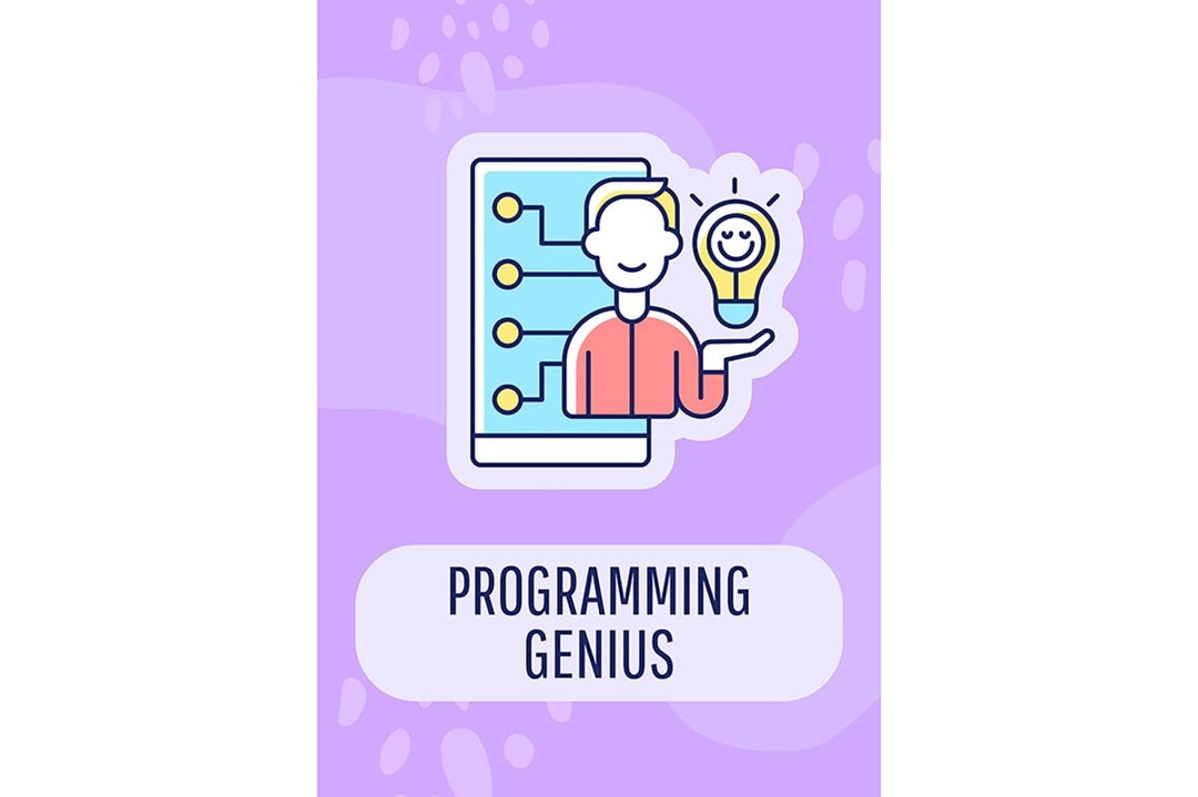 Programmer day celebration greeting card with color icon element set