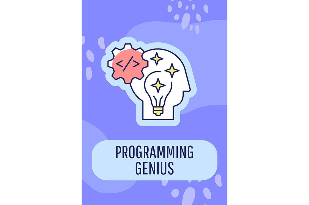 Programmer day celebration greeting card with color icon element set