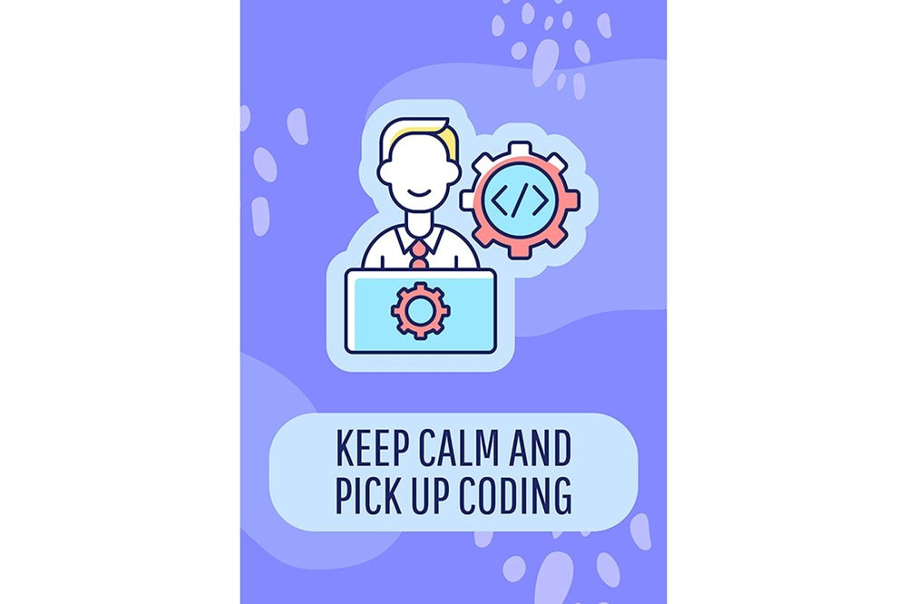 Programmer day celebration greeting card with color icon element set