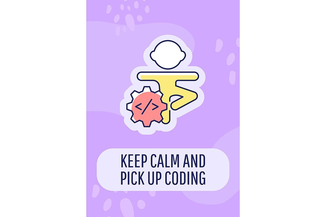 Programmer day celebration greeting card with color icon element set