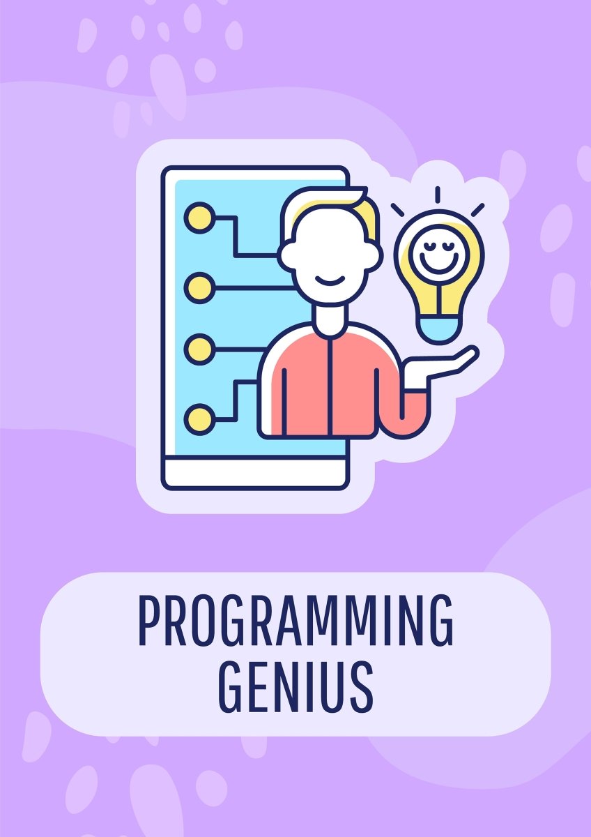 Programmer day celebration greeting card with color icon element set