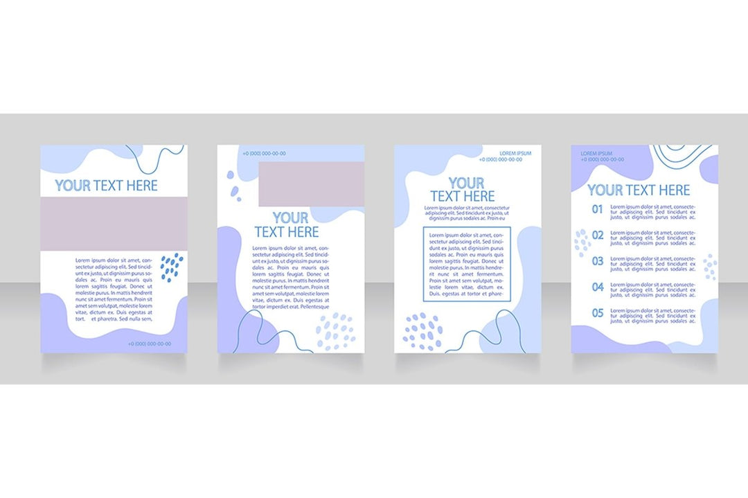 Promotion blank brochure layout design set