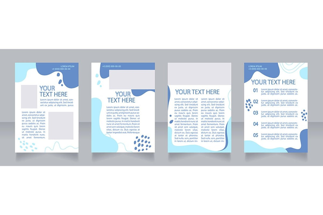 Promotion blank brochure layout design set