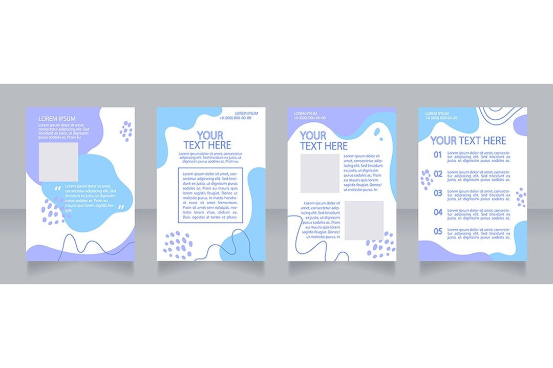 Promotion blank brochure layout design set