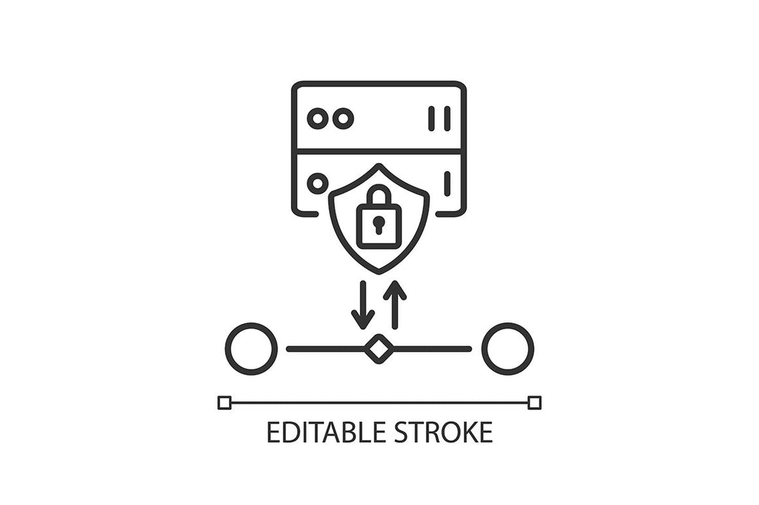 Proxy server linear icons set