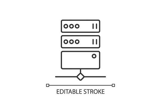 Proxy server linear icons set