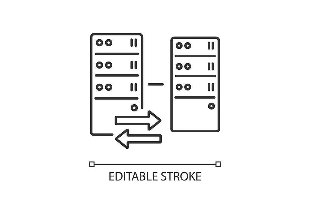 Proxy server linear icons set